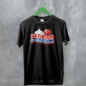 Berries And Cream Meme Funny Tiktok Viral Trend Graphic Humor Art T-Shirt 168
